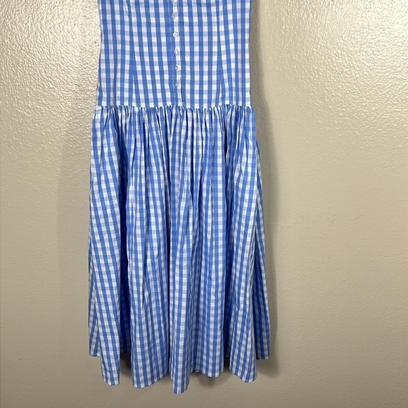 LPA Brigette Midi Dress in Dark Blue Gingham - Picture 5 of 8